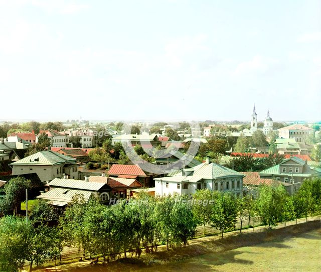 General view of Rostov [Velikii] from the bell tower of the Church of All Saints, 1911. Creator: Sergey Mikhaylovich Prokudin-Gorsky.
