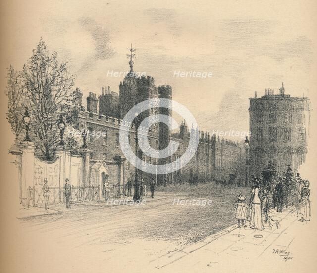 'General View of St. James's Palace, From Pall Mall', 1902. Artist: Thomas Robert Way.