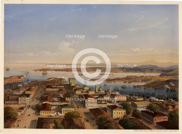 General View of Sevastopol, 1856. Artist: Bossoli, Carlo (1815-1884)