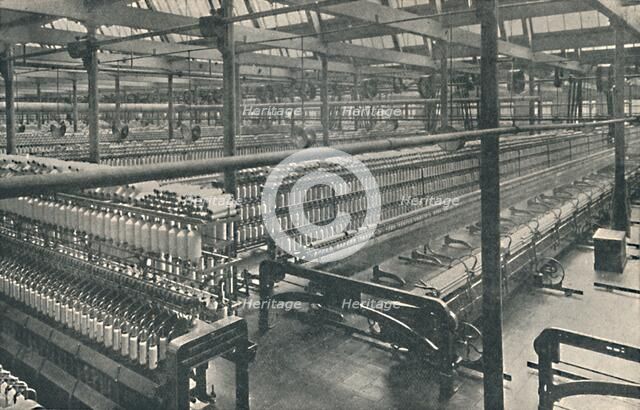 'General View of Spinning-room', c1917. Artist: Unknown.