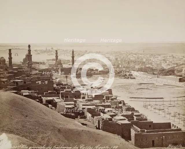 General View of the Tombs of the Mameluks as Seen from the Citadel, Cairo, 19th century. Creator: Maison Bonfils.