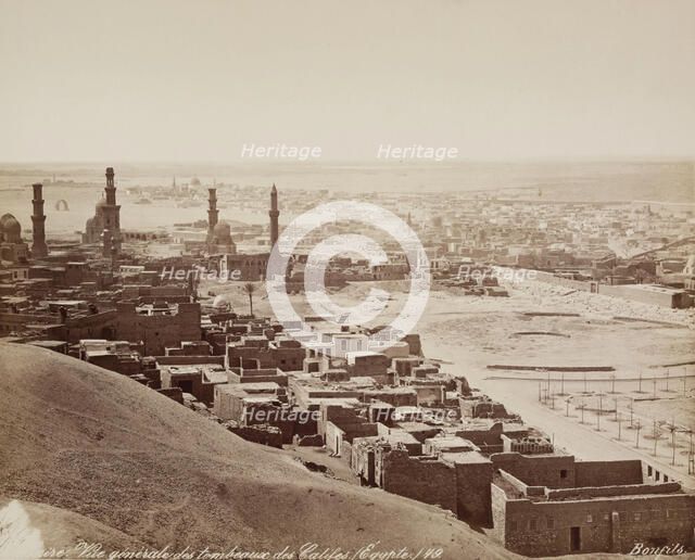 General View of the Tombs of the Mameluks as Seen from the Citadel, Cairo, 19th century. Creator: Maison Bonfils.