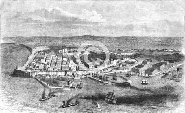 'General View of the Town and Harbours of Odessa, on the Black Sea', 1854. Creator: Unknown.