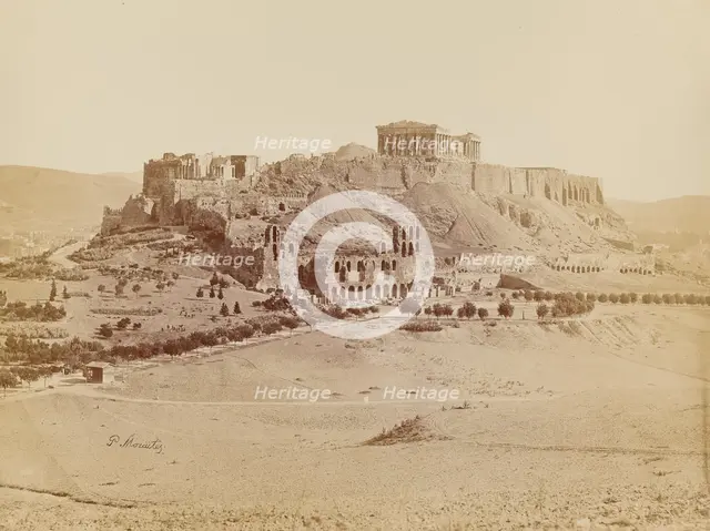 General view of the Acropolis from the southwest, 1880. Creator: Petros Moraites.