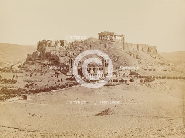 General view of the Acropolis from the southwest, 1880. Creator: Petros Moraites.