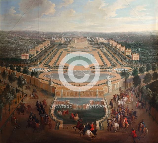 General view of the chateau and pavilions at Marly. Artist: Martin, Pierre-Denis II (1663-1742)