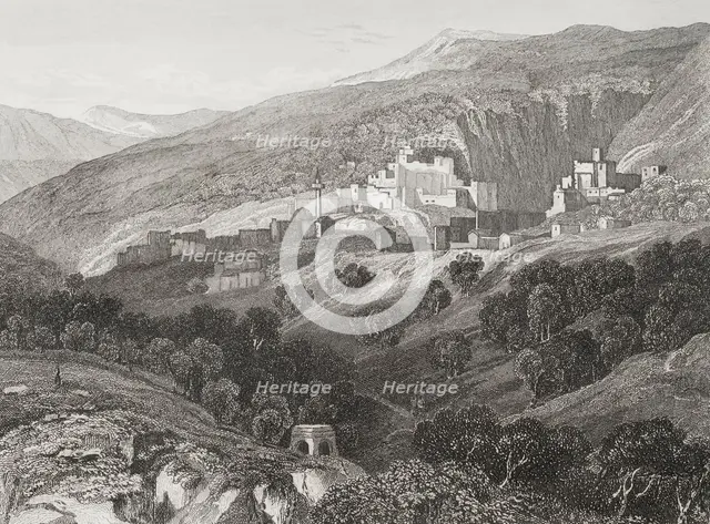 General view of the city, Nazareth, 1840. Creator: Aubert.