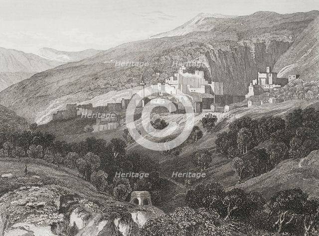 General view of the city, Nazareth, 1840. Creator: Aubert.