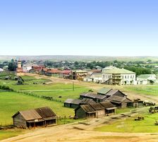 General view of the city of Kirillov from the bell tower of the Kazan Cathedral, 1909. Creator: Sergey Mikhaylovich Prokudin-Gorsky