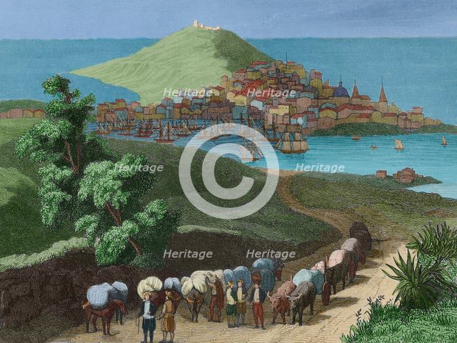 General view of the city of La Coruña, Galicia, Spain, 19th century.  Creator: Unknown.