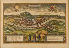 General view of the city of Salzburg. From "Civitates Orbis Terrarum", 1581. Creator: Braun, Georg (1541-1622)