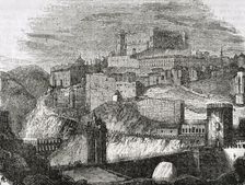 General view of the city, Toledo, Spain, 1852. Creator: Burgos