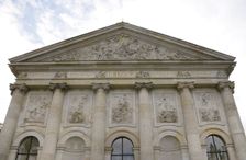 General view of the facade, St Hedwig's Cathedral, Berlin, Germany, 2025. Creator: LTL