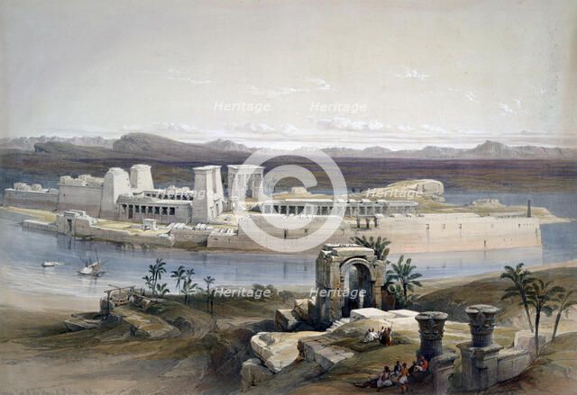 'General View of the Island of Philae, Nubia', 1838. Artist: David Roberts