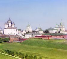General view of the Kremlin, from the bell tower of the Church of All Saints, Rostov Velikii, 1911. Creator: Sergey Mikhaylovich Prokudin-Gorsky