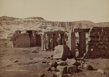 General View of the Ramesseum. Luxor, West Bank (Thebes), late 19th century. Creator: Henri Bechard