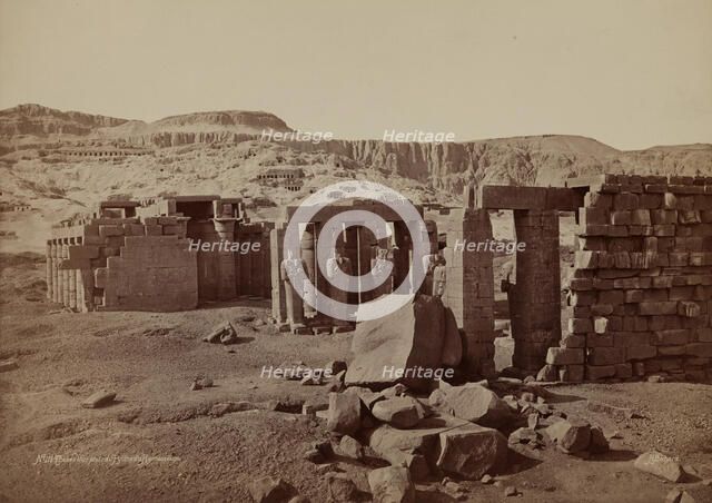General View of the Ramesseum. Luxor, West Bank (Thebes), late 19th century. Creator: Henri Bechard.
