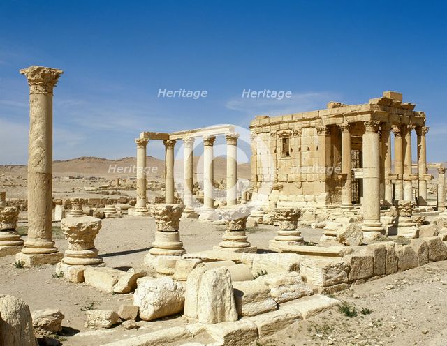 General view of the Roman Temple consecrated to Baalshamin, god of the heavens, Palmyra, Syria,2008. Creator: LTL.