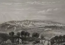 General view from the Mount of Olives, Jerusalem. 1840. Creator: Émile Rouargue