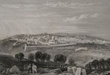 General view from the Mount of Olives, Jerusalem. 1840. Creator: Émile Rouargue