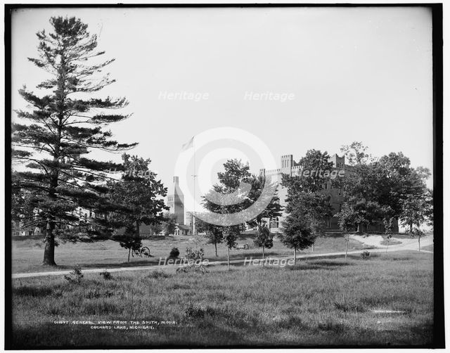 General view from the south, M.M.A., Orchard Lake, Michigan, between 1890 and 1901. Creator: Unknown.