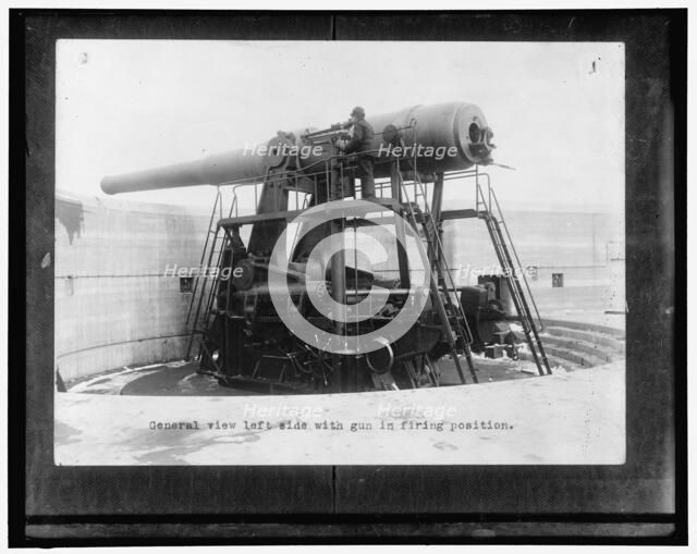 General view left side with gun in firing position, between 1910 and 1920. Creator: Harris & Ewing.