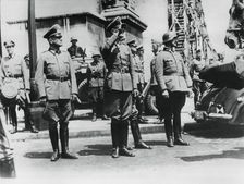 General von Bock saluting German troops parading past the Arc de Triomphe, Paris, 14 June 1940