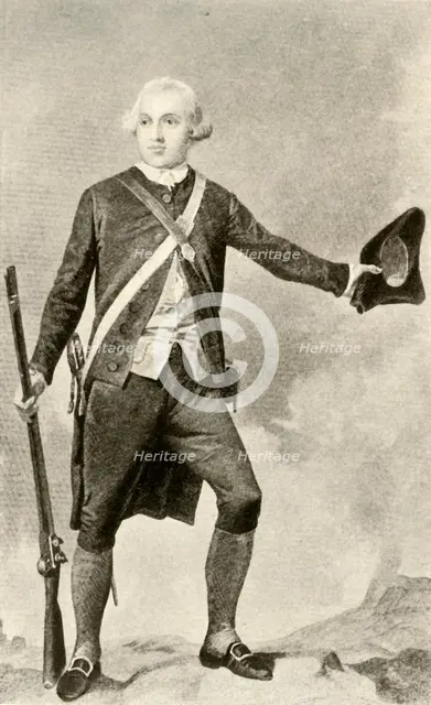 'General Warren, in the dress of a minute-man', c1760, (1937). Creator: Unknown.