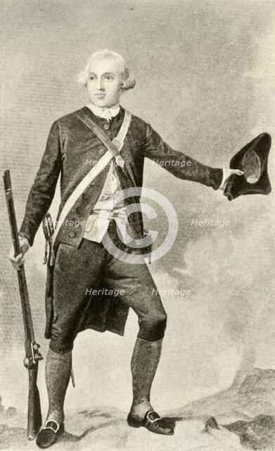 'General Warren, in the dress of a minute-man', c1760, (1937). Creator: Unknown.