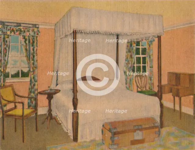 'General Washington's Bedroom', 1946. Artist: Unknown.