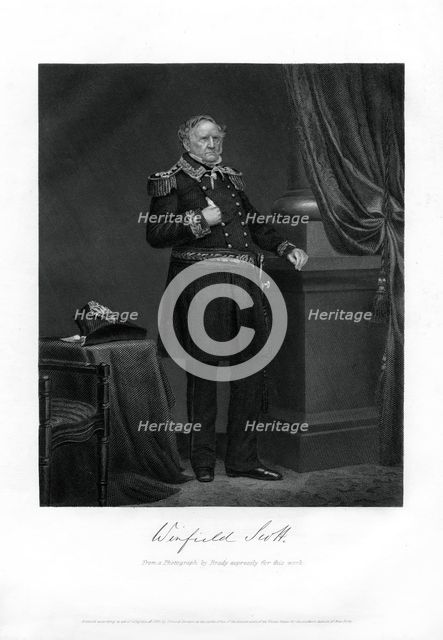 General Winfield Scott, United States Army general, diplomat, and presidential candidate, 1862-1867. Artist: Unknown