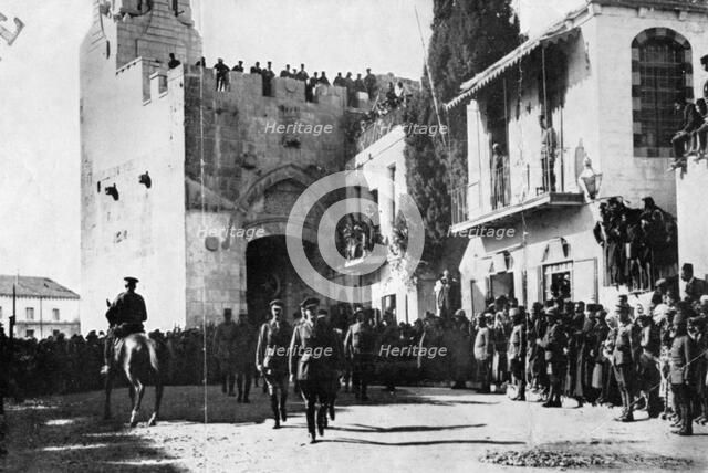General Allenby entering through the Jaffa Gate into Jerusalem, 1917. Artist: Unknown