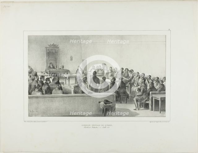 General Assembly of the Boyards, Bucharest, Wallachia, July 15, 1837, 1839. Creator: Auguste Raffet.
