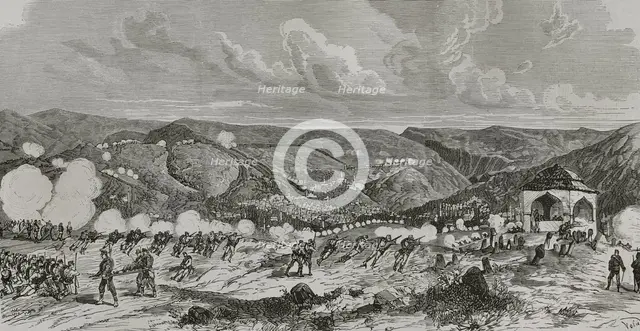 General attack by the Austro-Hungarian army, Bosnian uprising, Sarajevo, 19 August 1878.  Creator: Eugenio Vela.