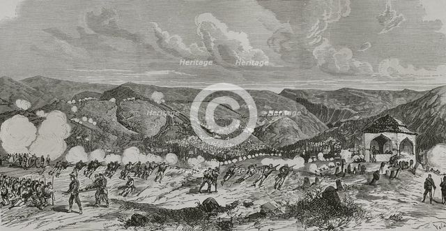 General attack by the Austro-Hungarian army, Bosnian uprising, Sarajevo, 19 August 1878.  Creator: Eugenio Vela.