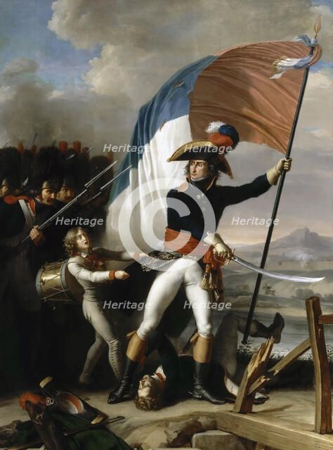 General Augereau at the Pont d'Arcole on November 15, 1796. Artist: Thévenin, Charles (1764-1838)