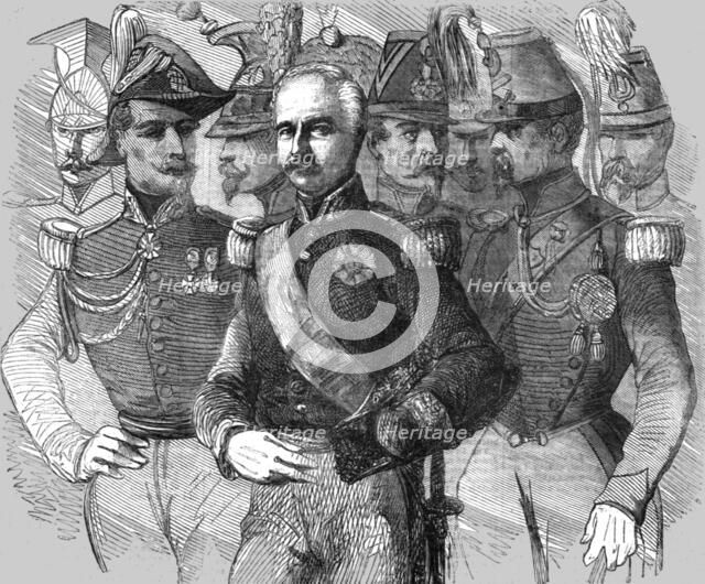 'General Baraguay D'Hilliers, French Minister at Constantinople, and his staff 1849', 1854. Creator: Unknown.