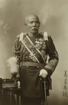 General Baron T. Kuroki, three-quarter length portrait, in uniform, facing front graphic /, c1907. Creator: Maruki Riyo