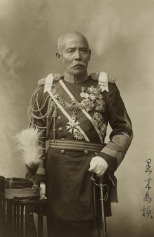 General Baron T. Kuroki, three-quarter length portrait, in uniform, facing front graphic /, c1907. Creator: Maruki Riyo