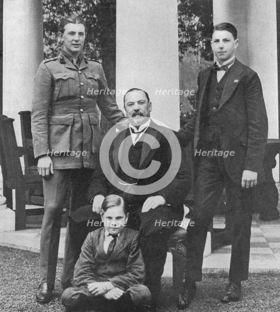 'General Botha and his three sons', 1914. Artist: Unknown.