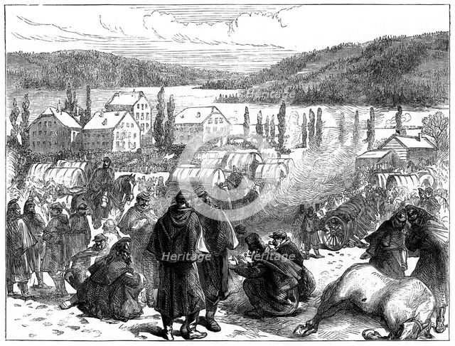 General Bourbaki's defeated French army in Switzerland, February 1871. Artist: Unknown