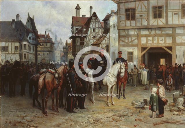 General Blücher with the Cossacks in Bautzen, 1885. Artist: Willewalde, Gottfried (Bogdan Pavlovich) (1818-1903)