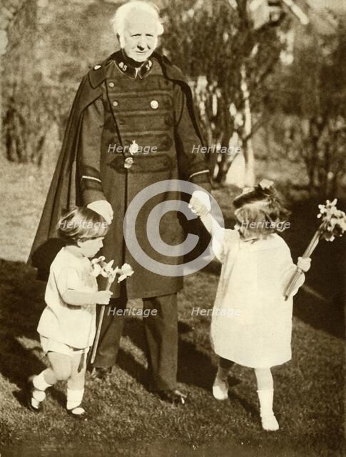 General Bramwell Booth with his two grandchildren, 1929, (1935). Creator: Unknown.