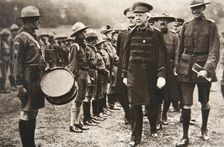 General Bramwell Booth inspecting boy scouts, London, 1925. Artist: S and G