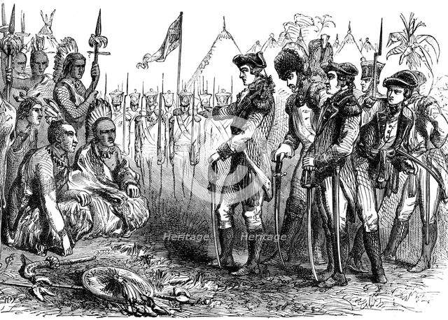 General Burgoyne addressing the Indians, 1777 (c1880). Artist: Unknown