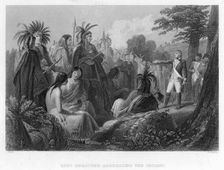 General Burgoyne Addressing the Indians c18th century.Artist: H Warren