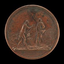 General Burgoyne Surrenders His Sword to General Gates at Saratoga [reverse], 1787. Creator: Nicolas-Marie Gatteaux