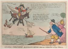 General Cheathem's Marvellous Return from His Exhibition of Fire Works, Sept..., September 24, 1809. Creator: Thomas Rowlandson