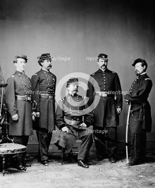 General Daniel Edgar Sickles & staff, between 1855 and 1865. Creator: Unknown.