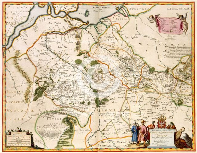 General Depiction of the Empty Plains (in Common Parlance, Ukraine) Together with its Neighboring Provinces, 1648. Artist: Beauplan, Guillaume le Vasseur de (1595-1685)
